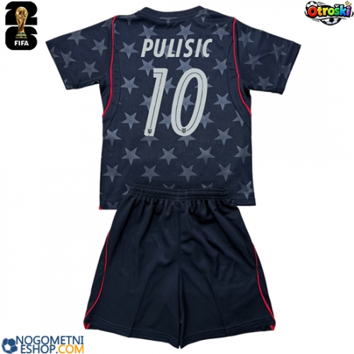 Otroški Nogometni dresi Združene države Christian Pulisic #10 Gostujoči SP 2026 Kratek Rokav (+ Kratke hlače)